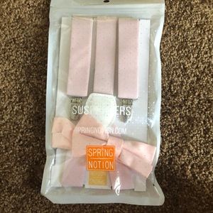 BRAND NEW boys blush pink spenders and bow tie
